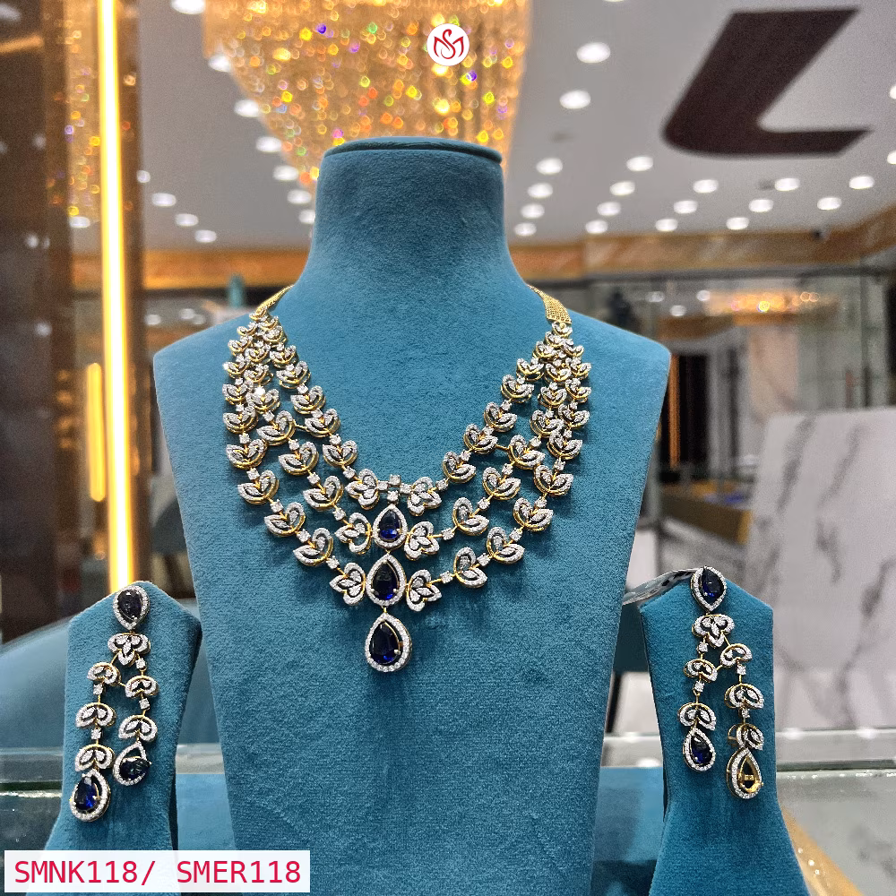 Gold Plated Silver Necklace - SMNK118/ SMER118